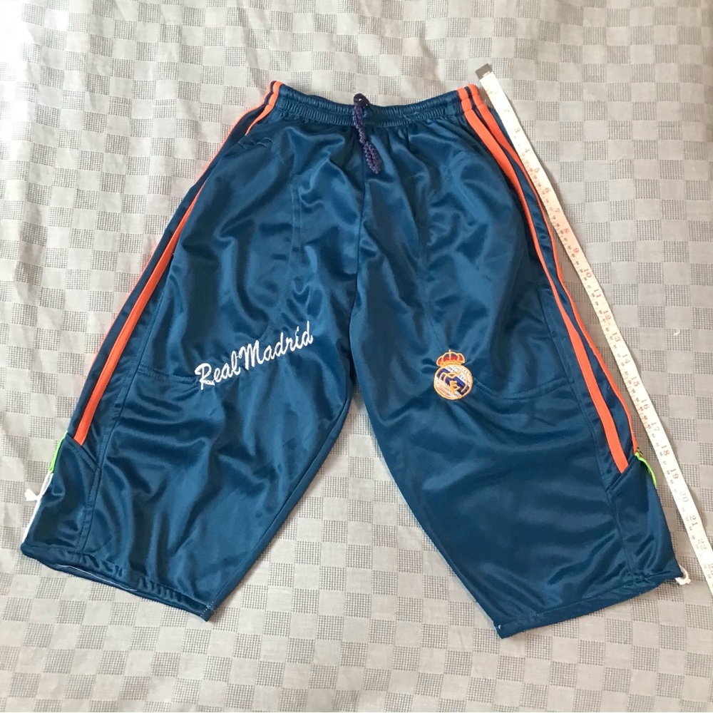 Real Madrid Cropped Training Pants, Blue/ Orange Kids Size 7